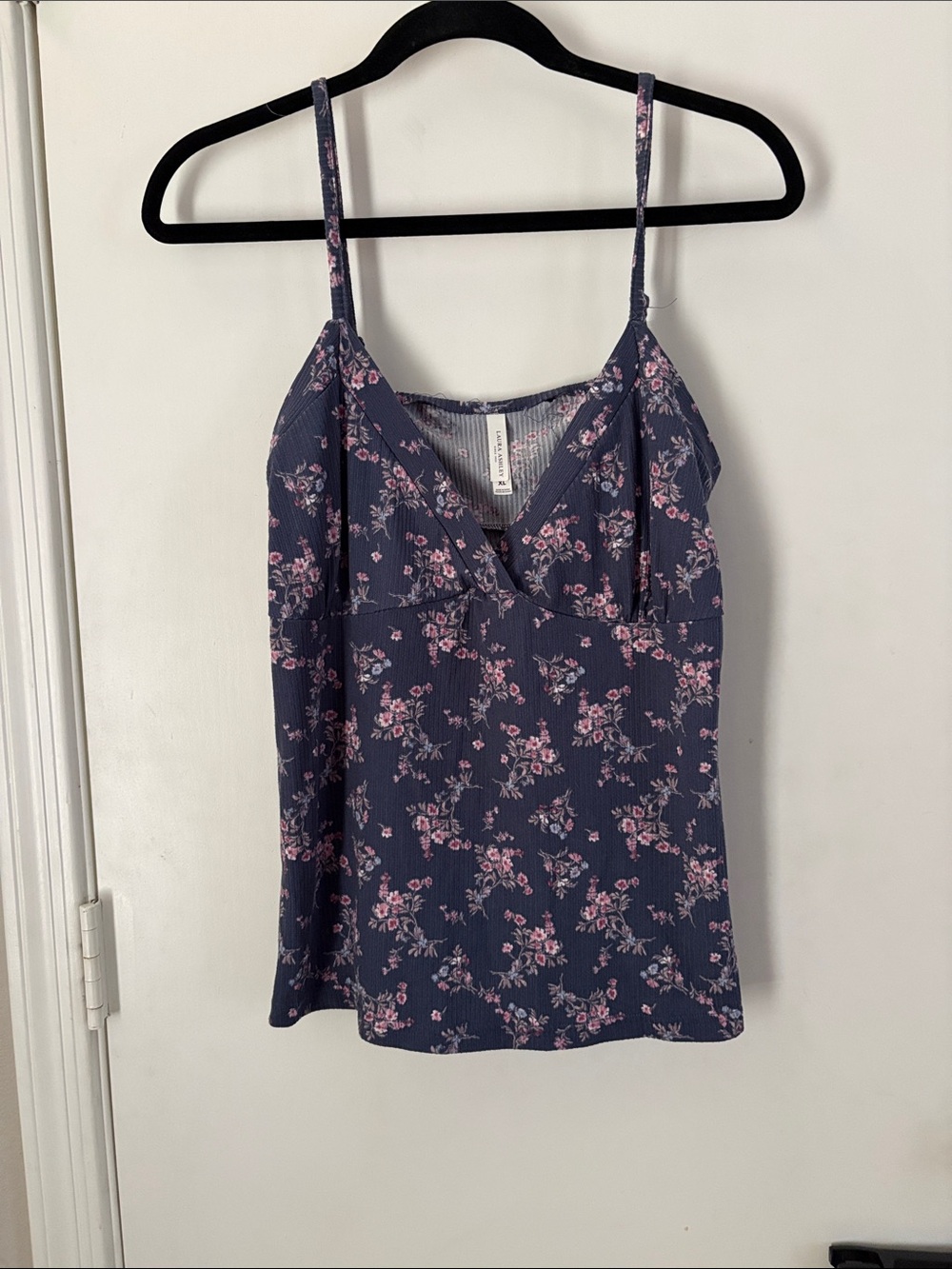 Laura Ashley Navy Blue Floral Cami Coquette Cottagecore Feminine Size XL